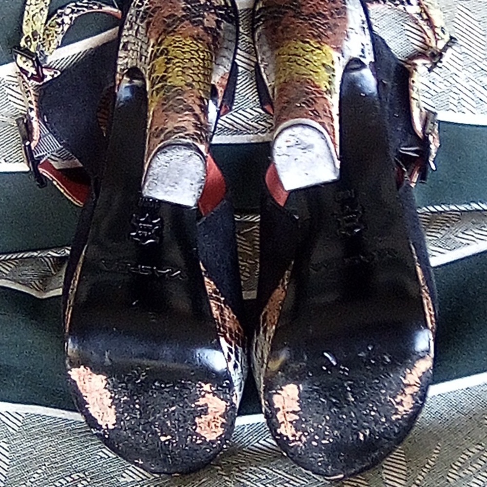 Via Spiga High High Heels Leather Snake Skin Size 10 M Made In Italy. - Picture 5 of 9